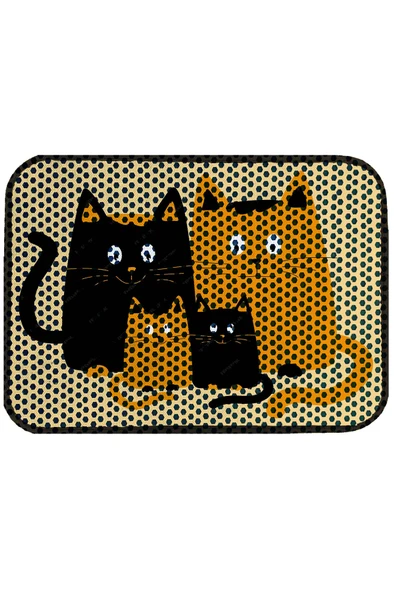 PeraMila Elekli Tuvalet Önü Desenli Kedi Kumu Paspas 45 X 60 Cm - Resim 3