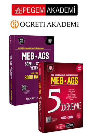 Pegem Akademi Yayıncılık PEGEM AKADEMİ 2025 MEB-AGS Soru Bankası Tamamı Çözümlü Sözel-Sayısal Yetenek + 2025 MEB-AGS Tamamı Ç ürün görseli