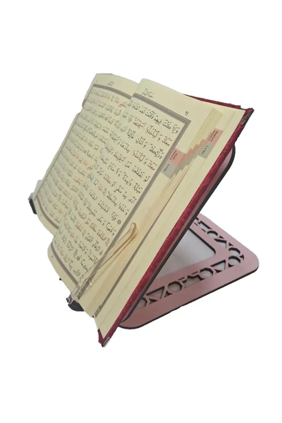 PeraMila Üç Kademeli Ahşap Rahle Kuran-ı Kerim & Kitap Okuma Standı Tablet Laptop Tutucu Nota Standı - Resim 2