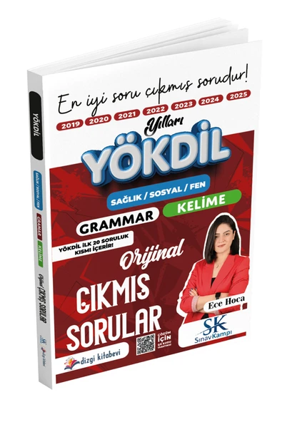 Dizgi Kitap YÖKDİL Grammar Kelime Tamamı Video Çözümlü Orijinal Çıkmış Sorular Ece Hoca ürün görseli