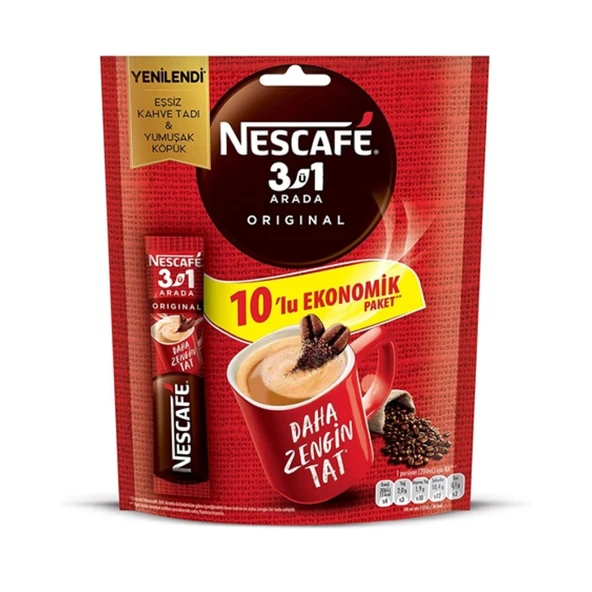Nescafe 3'ü 1 Arada Original 10'lu ürün görseli