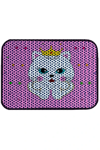 PeraMila Elekli Tuvalet Önü Desenli Kedi Kumu Paspas 45 X 60 Cm - Resim 3