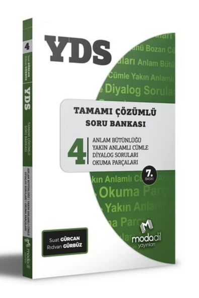 Modadil Yds Soru Bankası-4 Anlam Bütünlüğü Çözümlü 8. Baskı Yayınları ürün görseli