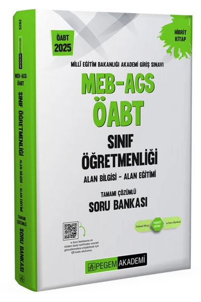Pegem Akademi Yayıncılık 2025 MEB-AGS-ÖABT Sınıf Öğretmenliği Alan Bilgisi-Alan Eğitimi Tamamı Çözümlü Soru Bankası ürün görseli