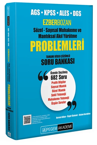Pegem Akademi Yayıncılık AGS KPSS ALES DGS Ezberbozan Sözel Sayısal Muhakeme ve Mantıksal Akıl Yürütme Problem. Soru Bankası ürün görseli