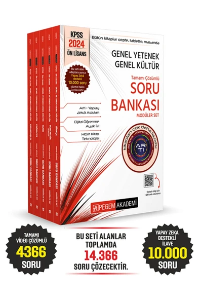Pegem Akademi Yayıncılık 2024 KPSS Ön Lisans Soru Bankası Çözümlü Modüler Set ürün görseli