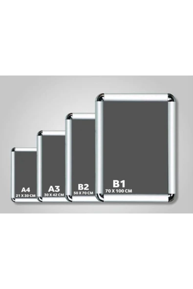 5 Adet A3 Alüminyum Çerçeve Rondo Köşe Aç Kapa Açılır Kapanır ürün görseli 1