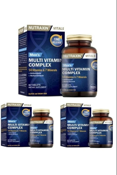 Nutraxin Multivitamin Mineral Complex Erkek 60 Tablet 3 Adet - Resim 2