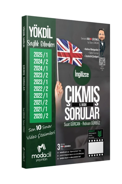 Modadil Yayınları Modadil Yayınları YÖKDİL SAĞLIK Çıkmış Sorular Tamamı Video Çözümlü ürün görseli