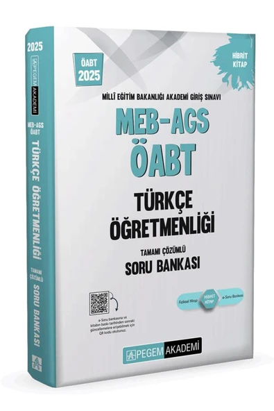 Pegem Akademi Yayıncılık 2025 MEB-AGS-ÖABT Türkçe Öğretmenliği Tamamı Çözümlü Soru Bankası ürün görseli