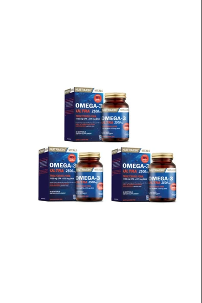 Nutraxin Omega-3 Ultra 2500 Mg 30 Yumuşak Kapsül 3 Adet ürün görseli