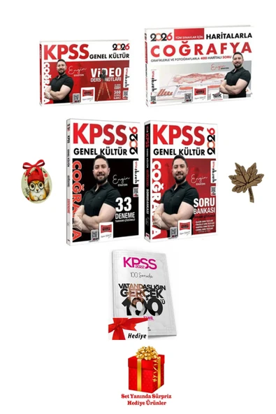 PeraMila Yargı Kpss 2026 Engin Eraydın Coğrafya Kazandıran Set Soru Ders Notu Haritalarla (5 HEDİYELİDİR) ürün görseli