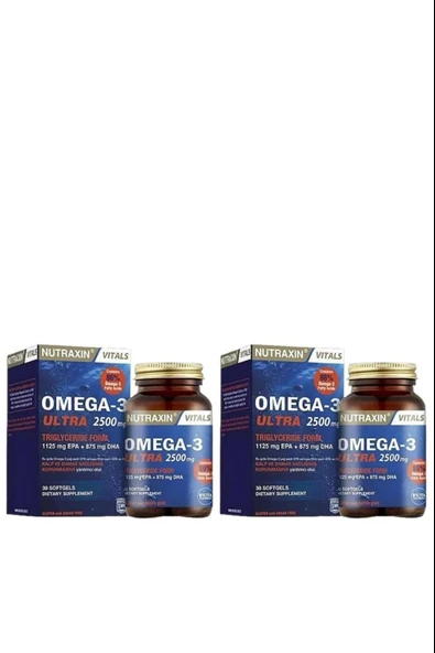 Nutraxin Omega-3 Ultra 2500 Mg 30 Yumuşak Kapsül 2 Adet - Resim 2