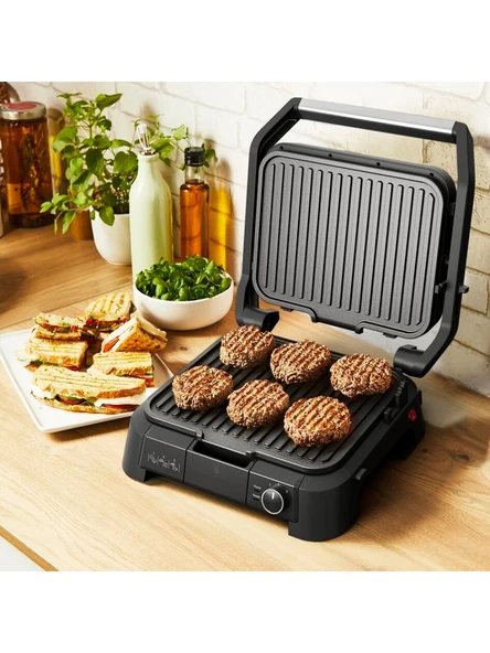 Tefal GC510DE0 SuperGrill 3in1 6 Dilim Kapasiteli 2000 Watt Barbekü Izgara ve Tost Makinesi - Inox - Resim 3