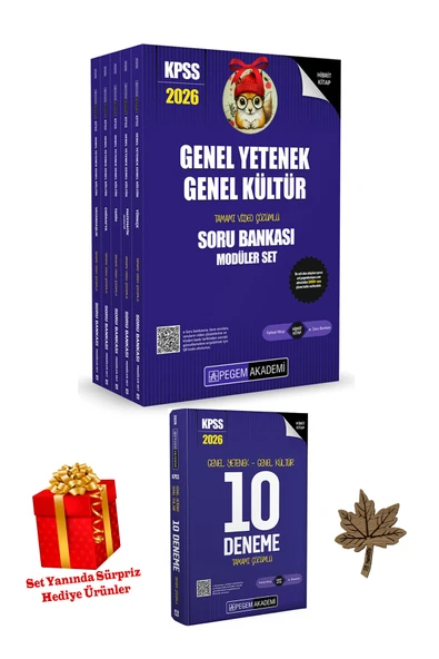 Pegem Akademi Yayıncılık Pegem 2026 Kpss Genel Yetenek Genel Kültür Soru Bankası Seti (5 KİTAP) 3 Hediyeli Pegem ürün görseli