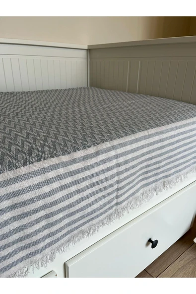 Pabjewelry Fushia Pamuk Koltuk Örtüsü Yatak Örtüsü Çok Amaçlı Örtü 170x210 - Resim 8