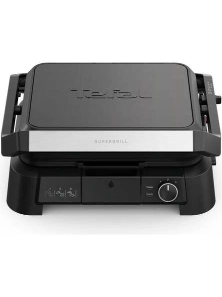 Tefal GC510DE0 SuperGrill 3in1 6 Dilim Kapasiteli 2000 Watt Barbekü Izgara ve Tost Makinesi - Inox - Resim 5