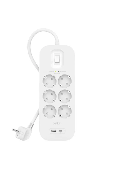 Belkin USB-C-USB-A 6x Akım Korumalı Priz 2 Metre SRB002VF2M - Resim 2