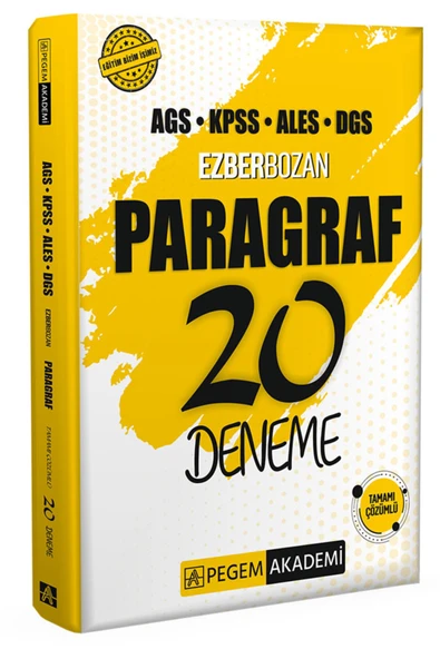 Pegem Akademi Yayıncılık AGS KPSS ALES DGS Ezberbozan Paragraf 20 Deneme ürün görseli