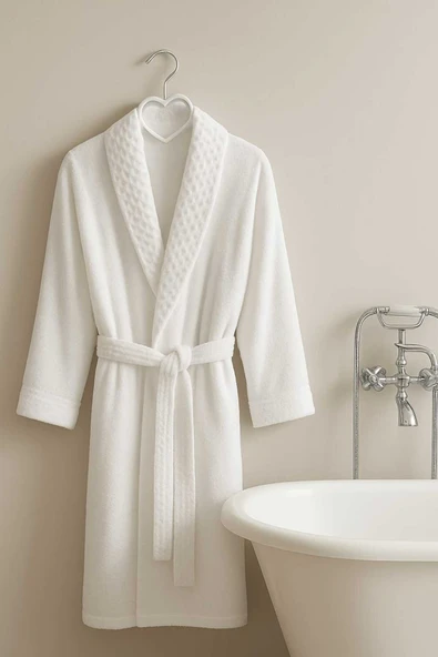 YÜNTEKS %100 Pamuk Bornoz , Su Emiciliği Yüksek, Gramajlı Bornoz, Tek Bornoz ürün görseli 1