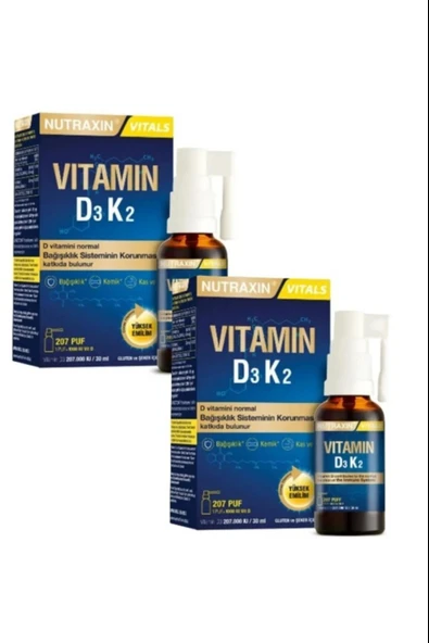 Nutraxin Vitamin D3K2 30 ml 2 Adet ürün görseli