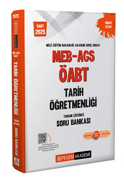 Pegem Akademi Yayıncılık 2025 MEB-AGS-ÖABT Tarih Öğretmenliği Tamamı Çözümlü Soru Bankası ürün görseli