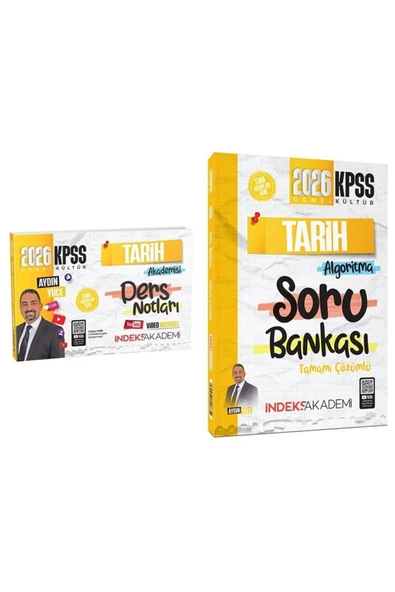 İndeks Akademi İndeks Akademi 2026 KPSS Tarih Akademisi Video Ders Notları + Soru Bankası 2 li Set - Aydın Yüce İnd ürün görseli