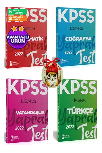 İsem Yayıncılık 2022 KPSS Lisans Türkçe - Matematik - Vatandaşlık - Coğrafya Yaprak Test Seti İsem Yayıncılık ürün görseli