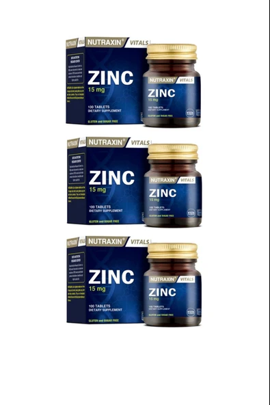 Nutraxin Zinc Sulphate 15 Mg 100 Tablet 3 Adet ürün görseli
