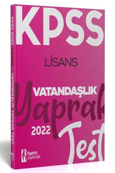 İsem Yayıncılık Isem 2022 Kpss Lisans Genel Kültür Vatandaşlık Yaprak Test ürün görseli