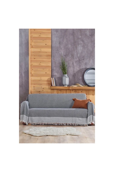 Pabjewelry Fushia Pamuk Koltuk Örtüsü Yatak Örtüsü Çok Amaçlı Örtü 170x210 - Resim 4