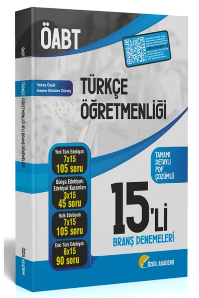 Özdil Akademi Yayınları Özdil Akademi ÖABT Türkçe Öğretmenliği 15 li Deneme Çözümlü - Yekta Özdil Özdil Akademi ürün görseli