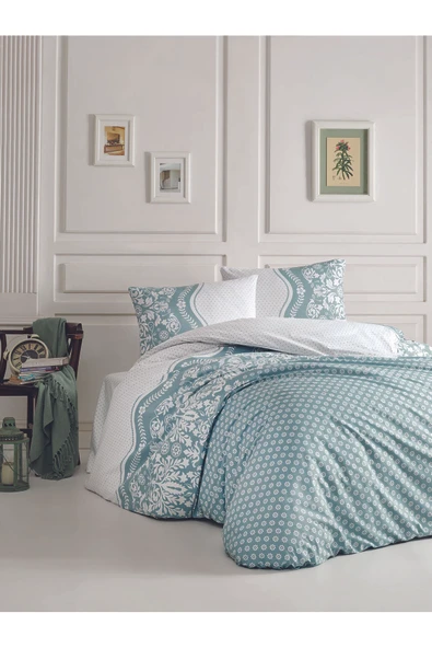 YÜNTEKS Kristal Ranforce Kutulu Nevresim Takımı Çift Kişilik Dafne Gri ürün görseli 1