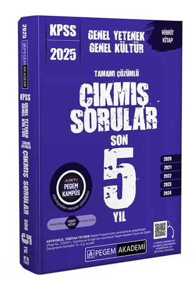 Pegem Akademi Yayıncılık 2025 KPSS Genel Yetenek Genel Kültür Tamamı Çözümlü Çıkmış Sorular Son 5 Yıl ürün görseli