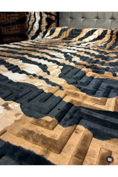 YÜNTEKS Aksu Safari Çift Kişilik Ultra Yumuşak Embos Vizon Battaniye Leopar Desen - Resim 5