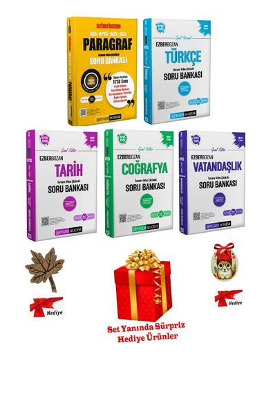 Pegem Akademi Yayıncılık KPSS 2026 EZBERBOZAN TÜRKÇE TARİH COĞRAFYA VATANDAŞLIK PARAGRAF SORU BANKALARI (4 HEDİYELİ) ürün görseli