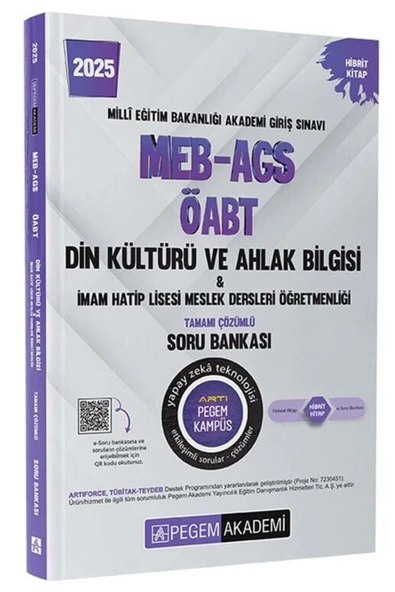 Pegem Akademi Yayıncılık Pegem 2025 ÖABT MEB-AGS Din Kültürü ve Ahlak Bilgisi Öğretmenliği Soru Bankası Çözümlü Pegem Akademi ürün görseli