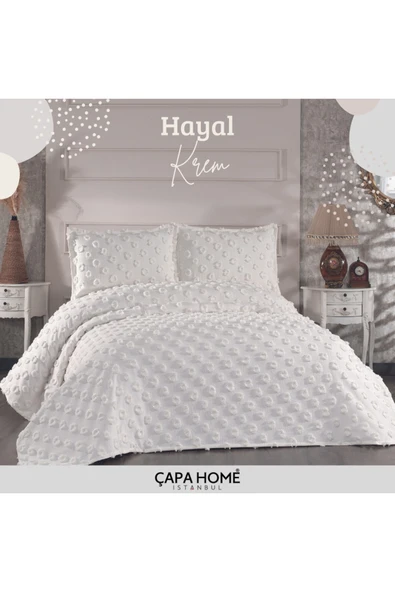 Çapa Home Şönil Yatak Örtüsü / Çeyizlik / Günlük Kullanıma Uygun/ 3 Parça Yatak Örtüsü hayal - Resim 5