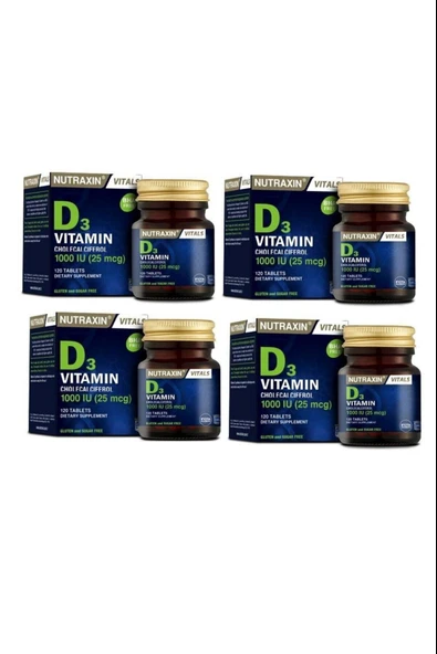 Nutraxin Vitamin D3 120 Tablet 4 Adet ürün görseli