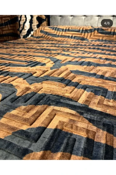 YÜNTEKS Aksu Safari Çift Kişilik Ultra Yumuşak Embos Vizon Battaniye Leopar Desen - Resim 4