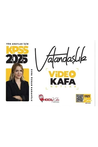 Hoca Kafası Yayınları SÜPER FİYAT - Hoca Kafası 2025 KPSS Vatandaşlık Video Kafa Notlar - Esra Özkan Karaoğlu Hoca Kafası ürün görseli