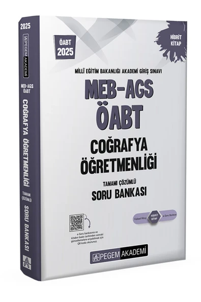 Pegem Akademi Yayıncılık 2025 MEB-AGS-ÖABT Coğrafya Öğretmenliği Tamamı Çözümlü Soru Bankası ürün görseli