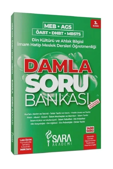 Şara Akademi Öabt Dhbt Mbsts Din Kültürü Ve Ahlak Bilgisi Damla Soru Bankası Çözümlü ürün görseli