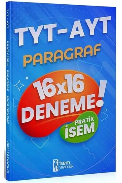 İsem Yayıncılık İsem Yayıncılık 2021 Tyt-ayt Pratik Isem Kazandıran Paragraf 16x16 Deneme ürün görseli