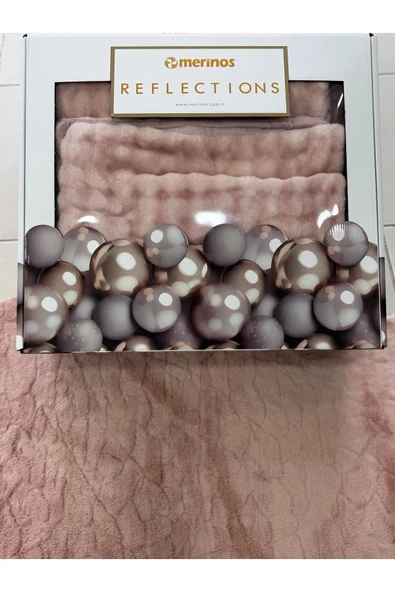 YÜNTEKS Reflection Bubble Yatak Örtüsü , 3 Parça Battaniye Set , Çift Kişilik, Vizon - Resim 6