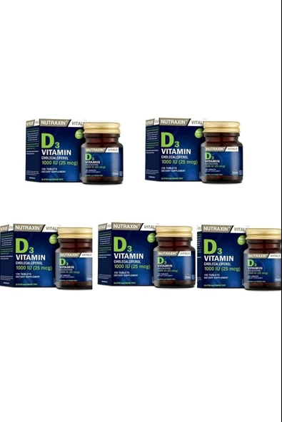 Nutraxin Vitamin D3 120 Tablet 5 Adet ürün görseli