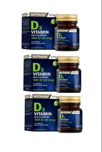 Nutraxin Vitamin D3 120 Tablet 3 Adet ürün görseli