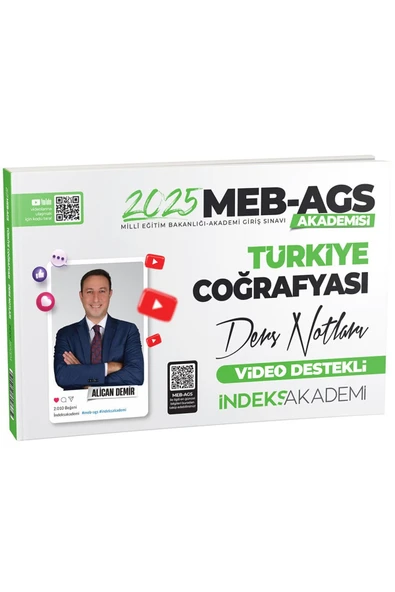 İndeks Akademi SÜPER FİYAT - 2025 MEB-AGS Akademisi Türkiye Coğrafyası Video Ders Notları - Alican D ürün görseli