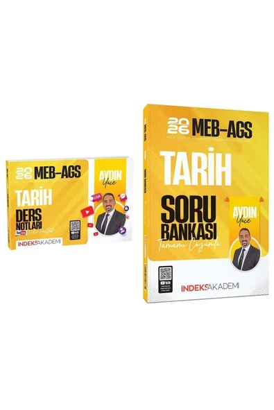İndeks Akademi İndeks Akademi 2026 MEB-AGS Tarih Video Ders Notları + Soru Bankası 2 li Set - Aydın Yüce İndeks Aka ürün görseli