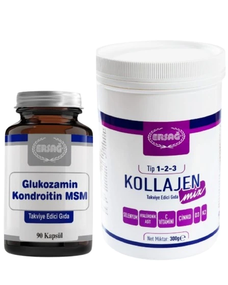 ERSAĞ KOLLAJEN MİX (TİP 1-2-3) 300 GR + GLUKOZAMİN KONDROİTİN MSM 90 KAPSÜL ürün görseli
